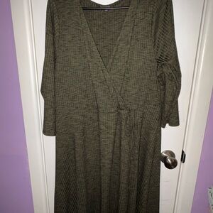 Torrid Olive Long Sleeve Dress